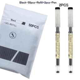 52/6Pcs 0.35mm Fine Gel Pen set Blue/Black Refills Rod for Marker Pens School Gelpen Office Student Writing Drawing Stationery