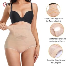 Qtree Plus Size Shapewear for Women Tummy Control Butt Lifting Panties Waist Trainer Body Shaper Panty Seamless Belly Underwear