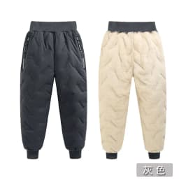 Winter Padded Pants Kids Thick Plus Velvet Warm Trousers Boys Lamb's Wool Cotton Long Pants Autumn Children Casual Sports Pants