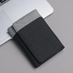 Men Canvas Wallet with ID Photo Holders Card Holder Wallet Case 8 Slots Hasp Male Purse Mini Three-fold Men Wallet