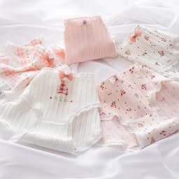 5Pcs/set Pure Cotton Sweet Bow Lace Women Panties Mid-Waist Girls Briefs Floral Underpants Soft Shorts Sexy Female Lingeries