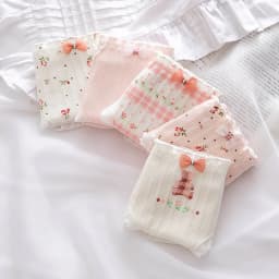 5Pcs/set Pure Cotton Sweet Bow Lace Women Panties Mid-Waist Girls Briefs Floral Underpants Soft Shorts Sexy Female Lingeries