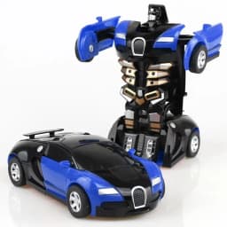 Mini Transform Car Robot Model Car One Click Automatic Collision Deformation Robot Dual Form Toy Car Vehicle Race Car Boy Gift