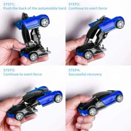 Mini Transform Car Robot Model Car One Click Automatic Collision Deformation Robot Dual Form Toy Car Vehicle Race Car Boy Gift