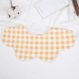 360° Cotton Baby Bibs for Kids Boys Girls Plaid Saliva Towel Cute Korea Rotativo Petal Neck Adjustable Button Feeding Burp Cloth