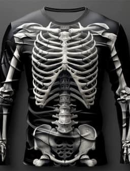 Graphic skull design casual subculture men's 3D printing sports outdoor long-sleeved round neck shirt spring and autumn clothing