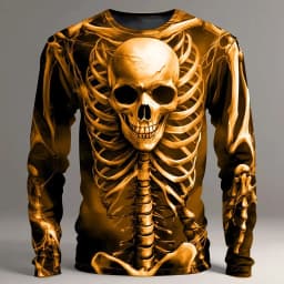 Graphic skull design casual subculture men's 3D printing sports outdoor long-sleeved round neck shirt spring and autumn clothing