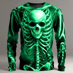 Graphic skull design casual subculture men's 3D printing sports outdoor long-sleeved round neck shirt spring and autumn clothing