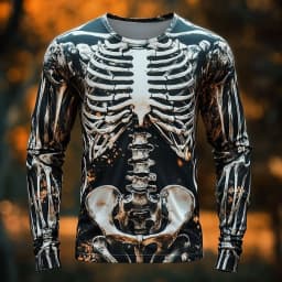 Graphic skull design casual subculture men's 3D printing sports outdoor long-sleeved round neck shirt spring and autumn clothing
