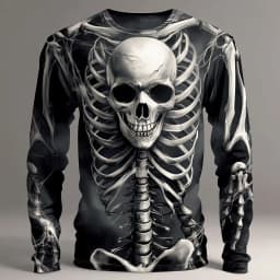 Graphic skull design casual subculture men's 3D printing sports outdoor long-sleeved round neck shirt spring and autumn clothing