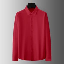 New Men's Business Casual Long Sleeved Solid Color Shirt Wrinkle Resistant Wrinkle Free Comfortable All Season Versatile Top