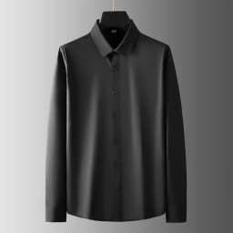 New Men's Business Casual Long Sleeved Solid Color Shirt Wrinkle Resistant Wrinkle Free Comfortable All Season Versatile Top