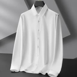 New Men's Business Casual Long Sleeved Solid Color Shirt Wrinkle Resistant Wrinkle Free Comfortable All Season Versatile Top
