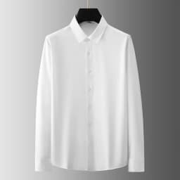 New Men's Business Casual Long Sleeved Solid Color Shirt Wrinkle Resistant Wrinkle Free Comfortable All Season Versatile Top