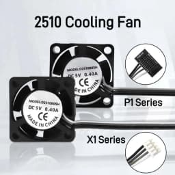 2510 Fan for Bambu Lab X1/P1 Hotend Cooling Fan with Cable Rapid Cooling Fan for Bambu X1C P1S P1P 3D Printer Accessories