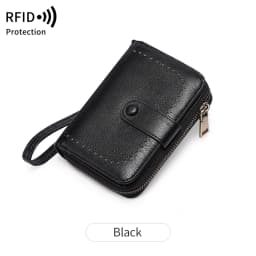 MIYIN Retro Large Capacity RFID Shielded Women's Short Wallet Multi Card Slot Organ Credit Card Bag Multi Functional Zero Wallet
