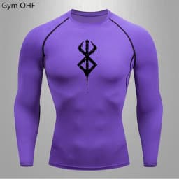 Compression Shirt Men Running Quick Dry Gym Jogging Sports Shirts Rashguard Tops Short Sleeve T-Shirt Anime Berserk-Summer