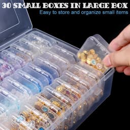 Bead Organizer Box 30Pcs Small Clear Plastic Bead Storage Containers with Hinged Lid for Storage of Small Items Crafts Jewelry