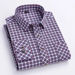 2024 New Men's Flannel Shirts Long Sleeve Cotton Soft Regular-fit Brushed Single Pocket Comfortable Casual Fashion Plaid Shirts