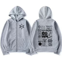 BringMe TheHorizon Zipper Hoodies BMTH Heavy Metal Rock Band Zip Up Hooded Sweatshirts Men Women Casual Oversized Hoodie Jackets