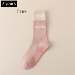 1/2/4/6 Pairs of Yoga Socks Female Medium Length Socks Pure Cotton Anti Slip Silicone Indoor Pilates Women's Sports Sock 2025new
