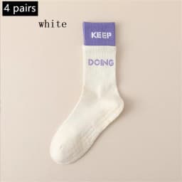 1/2/4/6 Pairs of Yoga Socks Female Medium Length Socks Pure Cotton Anti Slip Silicone Indoor Pilates Women's Sports Sock 2025new
