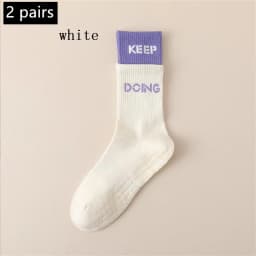 1/2/4/6 Pairs of Yoga Socks Female Medium Length Socks Pure Cotton Anti Slip Silicone Indoor Pilates Women's Sports Sock 2025new