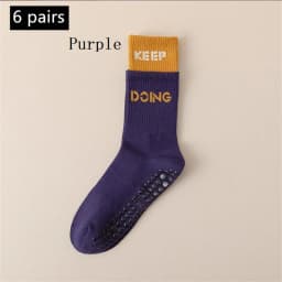 1/2/4/6 Pairs of Yoga Socks Female Medium Length Socks Pure Cotton Anti Slip Silicone Indoor Pilates Women's Sports Sock 2025new