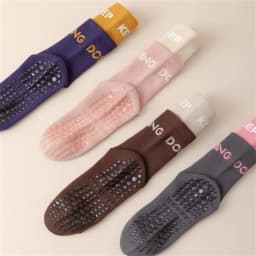 1/2/4/6 Pairs of Yoga Socks Female Medium Length Socks Pure Cotton Anti Slip Silicone Indoor Pilates Women's Sports Sock 2025new