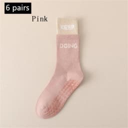 1/2/4/6 Pairs of Yoga Socks Female Medium Length Socks Pure Cotton Anti Slip Silicone Indoor Pilates Women's Sports Sock 2025new