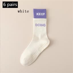 1/2/4/6 Pairs of Yoga Socks Female Medium Length Socks Pure Cotton Anti Slip Silicone Indoor Pilates Women's Sports Sock 2025new