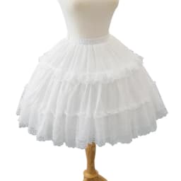 Lace Short Crinoline Bubble Skirt Wedding Dress Crinoline Everyday Maid Dress Black and White Optional Yarn Support