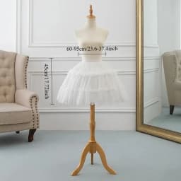Lace Short Crinoline Bubble Skirt Wedding Dress Crinoline Everyday Maid Dress Black and White Optional Yarn Support