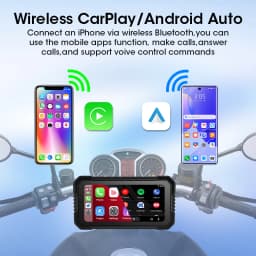 Jansite Portable 6.25" Motorcycle GPS Navigation Wireless Carplay Android Auto DVR Drive Recorder Moto Monitor IPX7 Waterproof