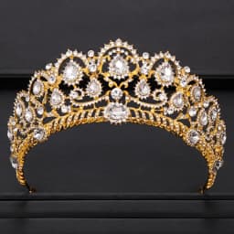 AiliBride Crown Queen tiara Wedding Hair Accessories Blue Crystal Rhinestone Tiaras and Crowns For Bridal Wedding Hair Jewelry