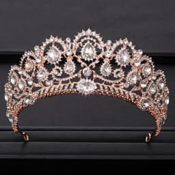 AiliBride Crown Queen tiara Wedding Hair Accessories Blue Crystal Rhinestone Tiaras and Crowns For Bridal Wedding Hair Jewelry