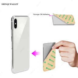 Phone Card Sticker Fashion Elastic Cloth Mobile Cell Phone Card Holder Money Clip Wallets Credit ID Cardholder Adhesive Pocket