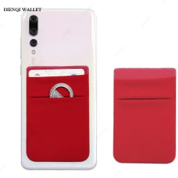 Phone Card Sticker Fashion Elastic Cloth Mobile Cell Phone Card Holder Money Clip Wallets Credit ID Cardholder Adhesive Pocket