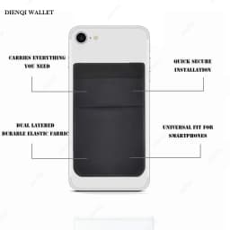 Phone Card Sticker Fashion Elastic Cloth Mobile Cell Phone Card Holder Money Clip Wallets Credit ID Cardholder Adhesive Pocket