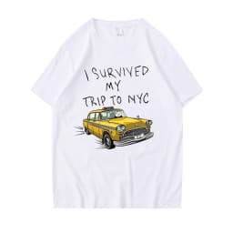 Funny Tshirt Men Women I Survived My Trip To NYC Print Tops Casual Streetwear Unisex Fashion T Shirt Tom Holland Same Style Tees