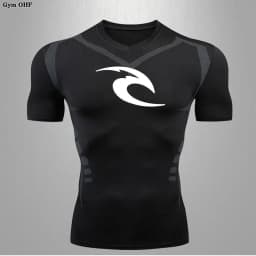 New Men's Sports T-Shirt Quick Drying Breathable Fitness Gym Running Tops Short Sleeved Comprehensive Fighting Rashguard MMA