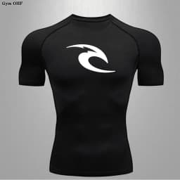 New Men's Sports T-Shirt Quick Drying Breathable Fitness Gym Running Tops Short Sleeved Comprehensive Fighting Rashguard MMA