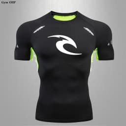 New Men's Sports T-Shirt Quick Drying Breathable Fitness Gym Running Tops Short Sleeved Comprehensive Fighting Rashguard MMA