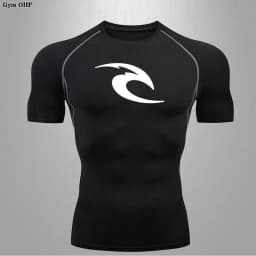 New Men's Sports T-Shirt Quick Drying Breathable Fitness Gym Running Tops Short Sleeved Comprehensive Fighting Rashguard MMA