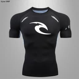 New Men's Sports T-Shirt Quick Drying Breathable Fitness Gym Running Tops Short Sleeved Comprehensive Fighting Rashguard MMA