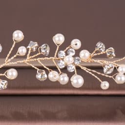 Trendy Gold Pearl Crystal Wedding Headband tiara Bridal Headpiece Hairband  Wedding Hair Accessories Women Hair Jewelry Handmade