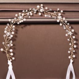 Trendy Gold Pearl Crystal Wedding Headband tiara Bridal Headpiece Hairband  Wedding Hair Accessories Women Hair Jewelry Handmade