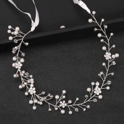 Trendy Gold Pearl Crystal Wedding Headband tiara Bridal Headpiece Hairband  Wedding Hair Accessories Women Hair Jewelry Handmade
