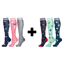 3/6Pairs Compression Socks Outdoor Sports Riding Compress Stretch Stockings Nurse Calf Pressure Leg Socks Swollen Varicose Veins