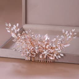 Trendy Rose gold Rhinestone Wedding Hair Combs Hair Accessories for Bridal Crystal Headpiece Hair ornaments Wedding Hair Jewelry